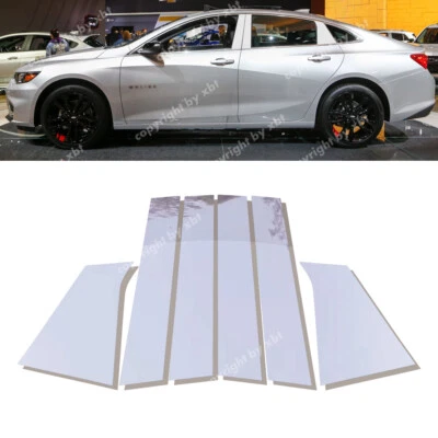 6pcs For Chevrolet Malibu 2016-2021 Pillar Post Window Door Cover Trim Chrome Foto 1 de 4