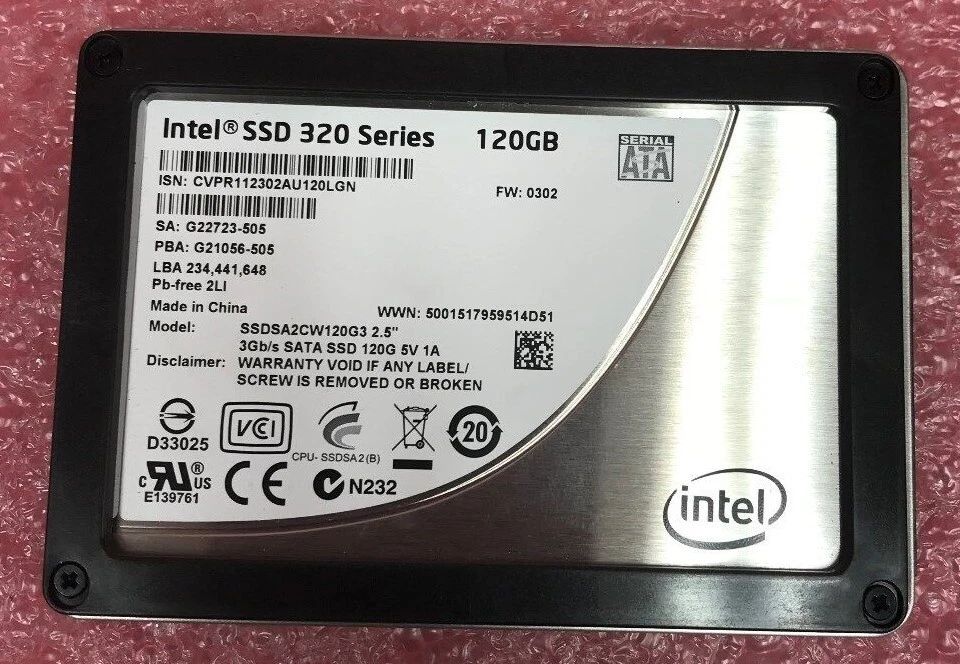Intel 120GB SSD 3G 2.5  SATA SSDSA2CW120G3 G22723-604 G21056-601 Desktop Laptop - Image 1 of 1