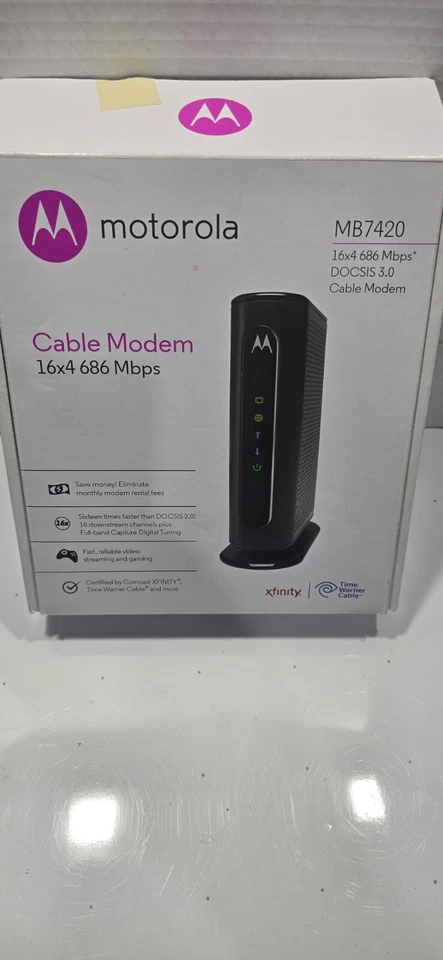 Motorola MB7420 16x4 686mbps DOCSIS 3.0 Cable Modem - Image 1 of 3
