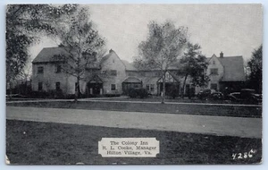 Cartolina pubblicitaria The Colony Inn RL Cooke Manager Hilton Village VA D3 - Foto 1 di 2