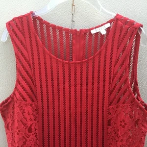 Spense Womens Dress Shift Size 14 Red Stretch Lace Never Worn - Picture 1 of 7
