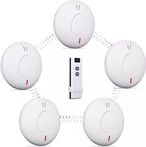 5x ANKA Wireless Interconnected Photoelectric Smoke Alarm Detector & Remote - Picture 1 of 12