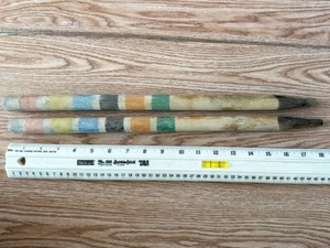 Pair of Vintage *18" CROQUET STAKES* - Two Wooden Stake for Family Yard Game Set - Picture 1 of 4