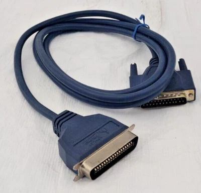IEEE-1284 DB25 Male DB25M to Centronics 36 CEN36 AOL Printer Printer Cable Blue - Image 1 of 4