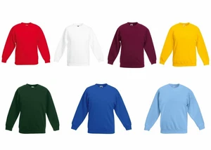 FRUIT OF THE LOOM Sweatshirt Langarm Shirt Kinder viele Farben 62-041 NEU - Bild 1 von 17