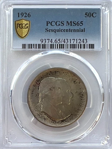 1926 Sesquicentennial Commemorative Half Dollar, MS 65 PCGS.! Cover