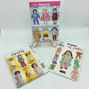 NEW Lot Of 3 Clothing Patterns 18 In Doll McCalls Simplicity Butterick Uncut FF - Picture 1 of 10