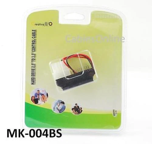 Adaptador IDE macho de 44 pines hembra a 40 pines de 2,5" a 3,5" con alimentación Molex Foto 1 de 1