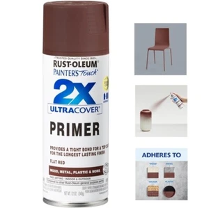Rust-Oleum Painter's Touch 2X Ultra Cover Spray Paint Flat RED Primer 12 Ounce - Picture 1 of 11