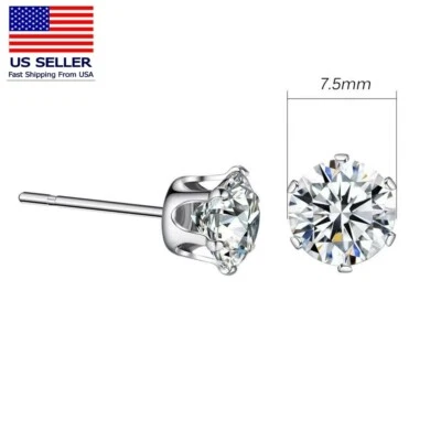 Moda Mujeres Joyería Seis Puntas Cristal Pendientes Tachuelas Estilo Simple 7.5mm 0972 Foto 1 de 3