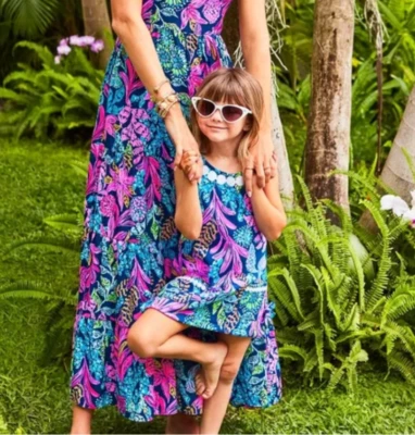 NWT LILLY PULITZER SIZE X-LARGE LITTLE LILLY KNIT SHIFT DRESS *CALYPSO COAST* - Image 1 of 4