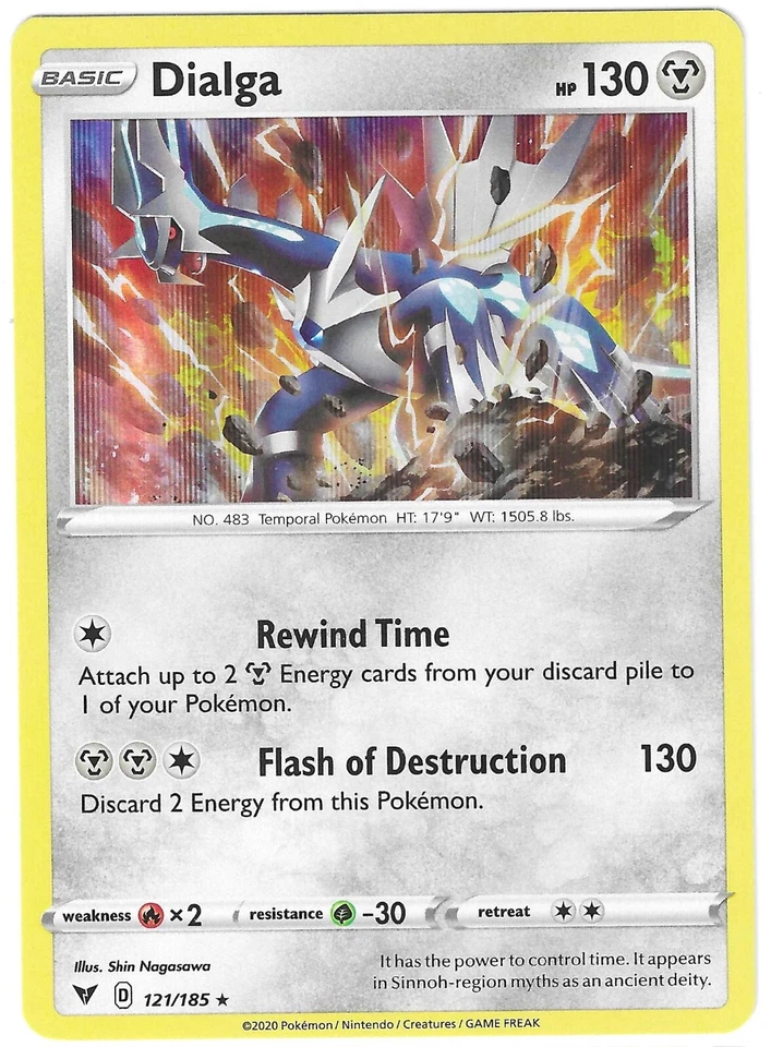 POKEMON VIVID VOLTAGE RARE HOLO DIALGA 121/185 NM/MINT PACK FRESH - Image 1 of 1