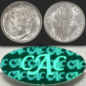 1921-D PCGS MS66FB CAC Semi-Key Condition Rarity Mercury Dime 10C - Picture 1 of 2