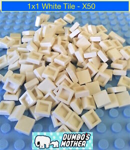 Lego 1x1 White Tiles Smooth flat tile Building NEW X50