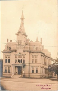 RPPC Saugus Massachusetts Town Hall Street View 1909 - Picture 1 of 2