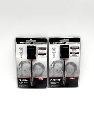 Lote 2 adaptador divisor de fone de ouvido Monster iSplitter 3,5 mm para Samsung iPhone Tab - Imagem 1 de 2