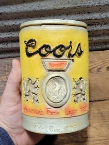 Vintage 1975 Coors Bankett helles Bier MY-LO Kreidegeschirr Backbar Display Dosenschild - Bild 1 von 13