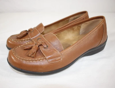 Softspots Shoes Women's 9 Wide Tanya Leather Loafers Tassel Moc Toe Brown - image 1 of 4