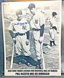 Phil Rizzuto autographed 16x20 photo NY Yankees w/ Joe DiMaggio PSA/Dna - Picture 1 of 3