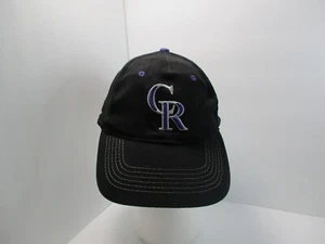 Colorado Rockies Hat Womens OSFM Black Baseball Cap MLB Hook Loop CR Coors Light - Picture 1 of 11