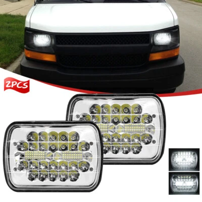 Par de faros LED alto/bajo punto para camioneta de carga Chevy Express 1500 2500 3500 7x6 5x7 Foto 1 de 4