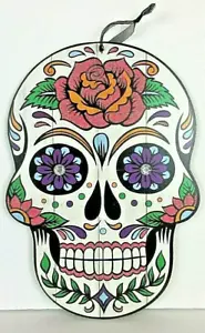 Day of the Dead Sugar Skull Halloween with Rose Wall Decor 13" - Picture 1 of 2