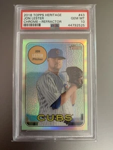 2018 Topps Heritage Refractor Jon Lester PSA 10 GEM MT #344/569 POPULATION 1 🔥 - Bild 1 von 3