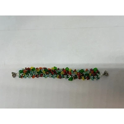 Pulsera Hawaiana Hakulei Vintage Multicolor Vidrio Floral Cuentas Foto 1 de 4