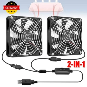 140mm Leise PC PC Gehäuselüfter Einstellbare Doppel Lüfter 2-in-1-USB Ventilator - Bild 1 von 17