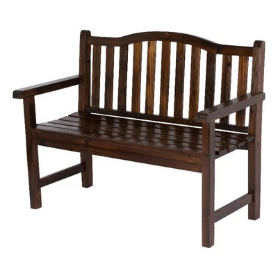 Shine Company Traditional Cedar Wood Patio Porch Garden Bench in Brown - Image 1 of 4