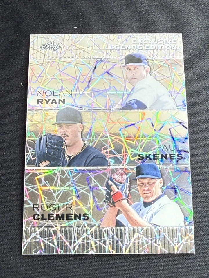 Nolan Ryan / Paul Skenes / Roger Clemens 2024 Leaf Metal Trio / 25 RC Foto 1 de 2