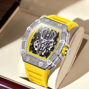 ONOLA 3826D Men's Luxury Diamond Quartz Watch - Waterproof 3BAR, Luminous, 44mm - Picture 1 of 1