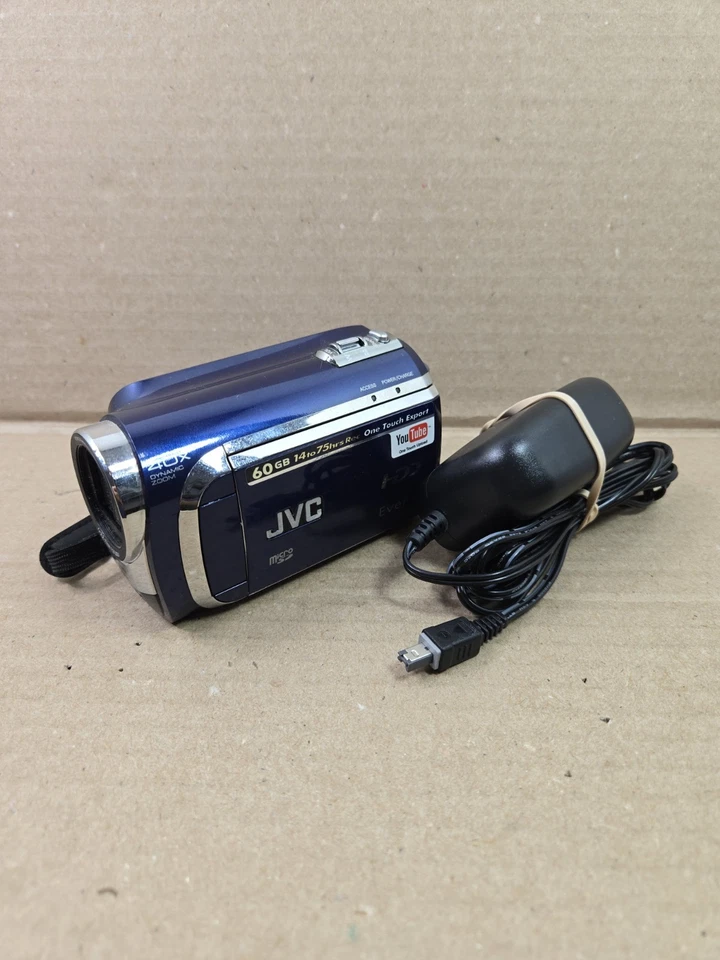 JVC Camcorder Everio GZ-MG630AU 60GB HDD Digital Video Camera Blue Used Tested  - Image 1 of 4