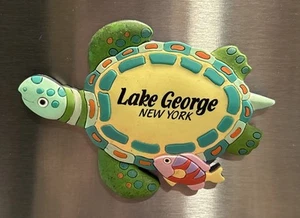 Vintage Lake George New York Rubber Turtle Refrigerator Magnet - Picture 1 of 3