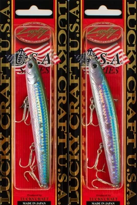 (LOTE DE 2) LUCKY CRAFT WANDER SLIM 110 3/4 OZ WDS110-254 MS MJ ARENQUE B6311 Foto 1 de 3