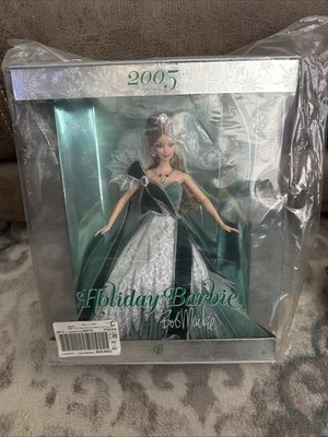 Muñeca Barbie Mattel Holiday 2005 de Bob Mackie, coleccionable, nueva en caja verde Foto 1 de 2