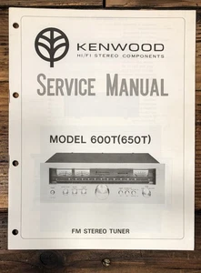 Kenwood Model 600T Tuner Service Manual *Original* - Picture 1 of 1