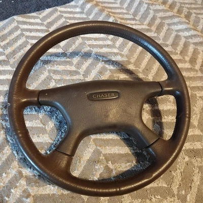 Toyota Chaser GX81 OEM Steering Wheel Genuine JDM – Brown, Used, Good Condition - Image 1 of 4