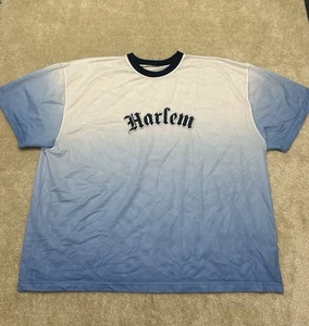 Jersey Harlem vintage Starter para hombre XXL azul blanco diseño desvanecido deletreado - Imagen 1 de 9
