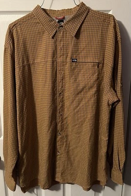 Camisa The North Face Naranja Negra A Cuadros Mangas Abotonadas Rayón Poliéster XL Foto 1 de 3