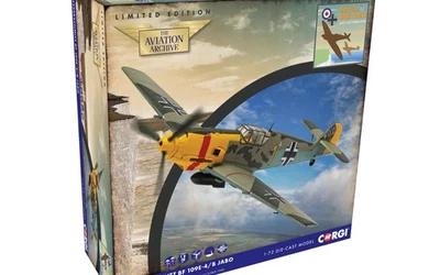 Corgi Messerschmitt Me109E-4/B amarillo 1 teniente Walter Rupp (BofB) AA28009 Foto 1 de 4