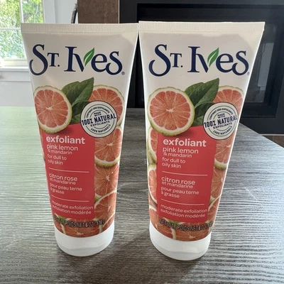 2x St. Ives Pink Lemon & Mandarin Facial Scrub - 6oz/170g Each - Image 1 of 2