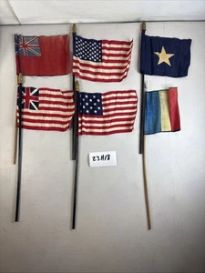 Lote Mini Bandera Palo De Colección EE. UU. Francia Texas Red Ensign Grand Union 23H18 - Imagen 1 de 8