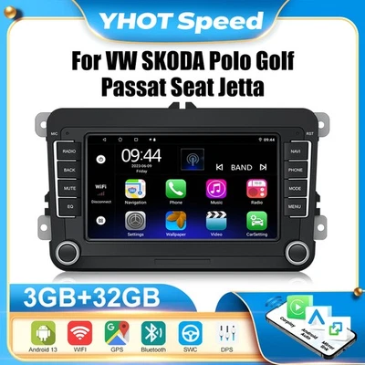 7IN Android 13 Autoradio CarPlay DSP Media Für VW GOLF 5 6 Passat Skoda Tiguan - Bild 1 von 4