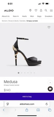 Tacones de aguja Aldo Medusa para mujer talla 6 usados en excelente estado con cartera Foto 1 de 4
