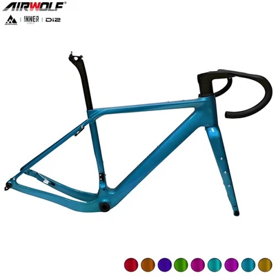 Quadro de bicicleta Airwolf T1100 carbono cascalho - 700x50c, disco UDH, ciclocross/estrada - Imagem 1 de 4