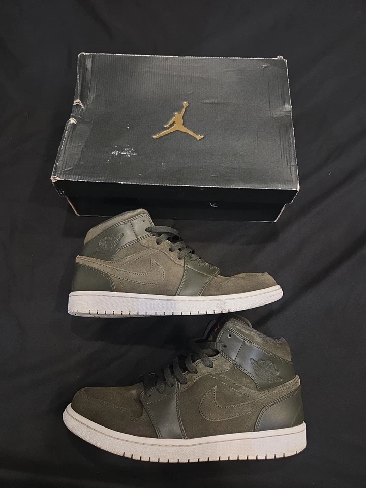 Jordan 1 Mid Sequoia Max 橙色 2016 运动鞋 554724-302 男式 11 码 — 第 1/4 张图片