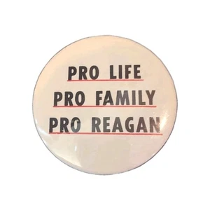 Raro botón/pin Ronald Reagan - Pro Life Pro Family  - Imagen 1 de 2