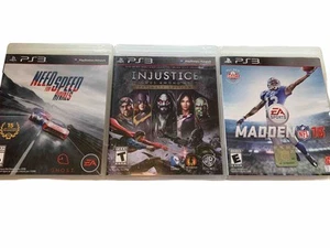 Lot Of 3 PS3 Games Madden NFL 16 EA Sports, Need For Speed Rivals, Injustice - Picture 1 of 24