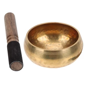 1 Set Creative Meditation Singing Bowl Decorative Copper Bowl with Wood Rod - Picture 1 of 12